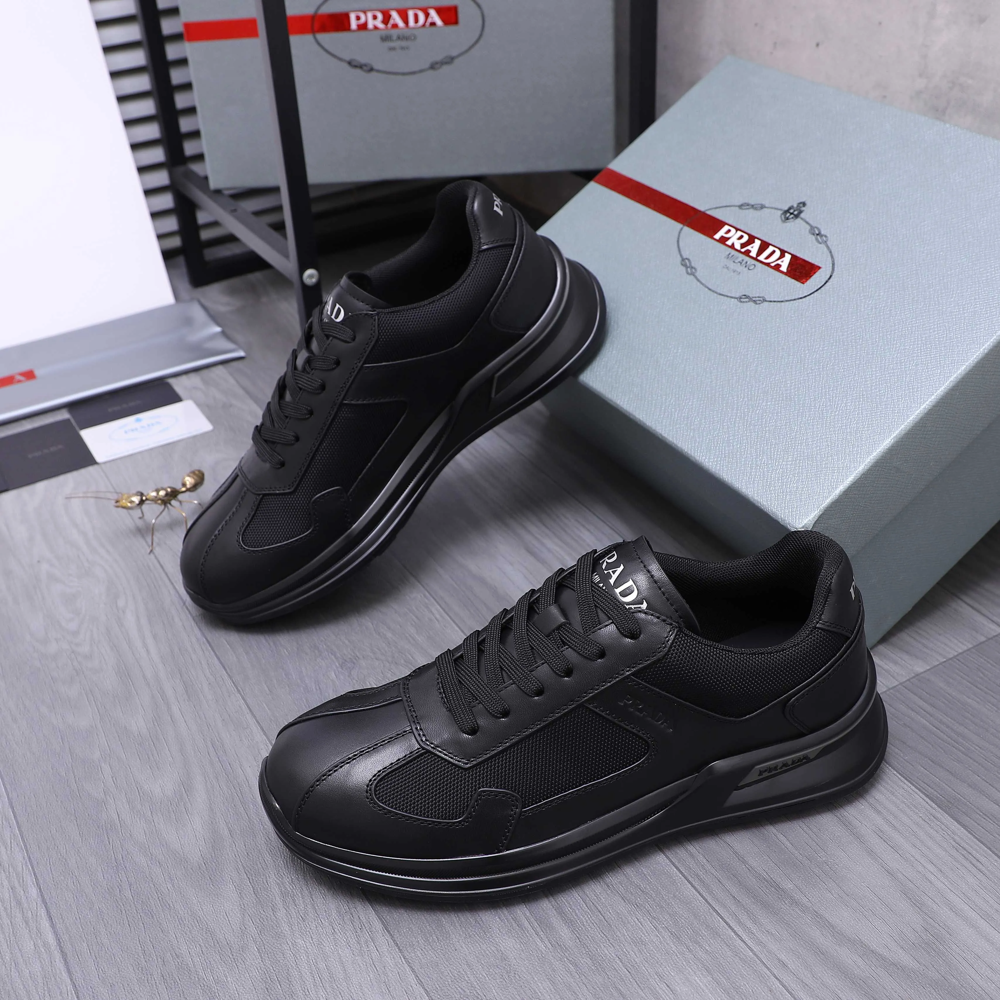 Men's shoes 💰p620 Product trademark: Men's shoes 💰pRADA [Prada] casual shoes, regular size. Size: 38-45 Product materials: selected high-quality cowhide stitching mesh upper mesh lining cowhide insole original rubber outsole